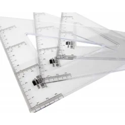Escuadra Liderpapel 30 cm plastico cristal.