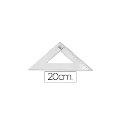 Escuadra Liderpapel 20 cm plastico cristal.