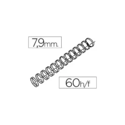 Espiral GBC wire 3:1 7,9 mm n.5 negro. Capacidad 60 hojas. Caja de 100 unidades.