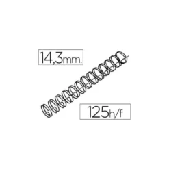 Espiral GBC wire 3:1 14,3 mm n.9 negro. Capacidad 125 hojas. Caja de 100 unidades.