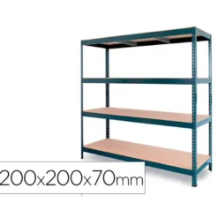 Estanteria metalica ar stocker 200x200x70 cm 4 estantes 450 kg por estante bandeja de madera sin