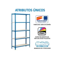 ESTANTERIA METALICA SIMONRACK KIT SIMONCLICK MINI 5/400 COLOR AZUL/BLANCO 5 ESTANTES 180 KG POR ESTANTE 180X80X40CM