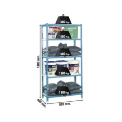 ESTANTERIA METALICA SIMONRACK KIT SIMONCLICK MINI 5/400 COLOR AZUL/BLANCO 5 ESTANTES 180 KG POR ESTANTE 180X80X40CM