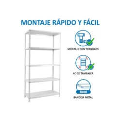 ESTANTERIA METALICA SIMONRACK ADVANTAGE MINI 5/400 COLOR BLANCO 5 ESTANTES 75 KG POR ESTANTE 180X80X40 CM