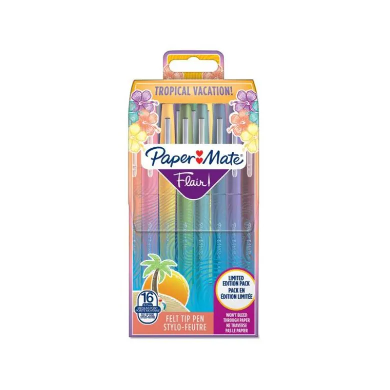 Estuche Rotulador Paper Mate Flair Original Tropical Vacation 16 Unidades Colores Surtidos