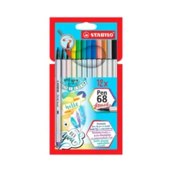 Estuche rotulador Stabilo Pen 68 Brush Acuarelable 12 unidades Punta pincel