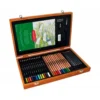 ESTUCHE DE PINTURA DERWENT ACADEMY MADERA LAPICES DE COLORES 35 PIEZAS