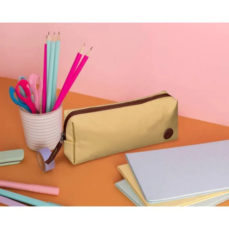 ESTUCHE PORTATODO ANTARTIK BASIC PACK 1 COMPARTIMENTO BEIGE COMPAÑERO MOCHILA 80X55X210 MM