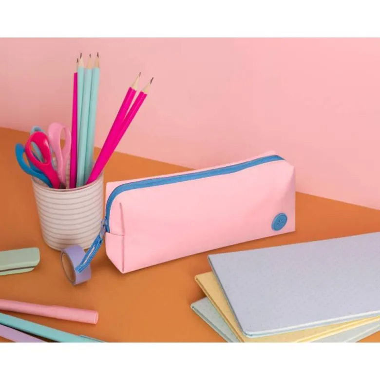 ESTUCHE PORTATODO ANTARTIK BASIC PACK 1 COMPARTIMENTO ROSA COMPAÑERO MOCHILA 80X55X210 MM