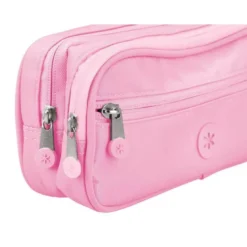 ESTUCHE PORTATODO ANTARTIK FUSION FLEX 3 CREMALLERAS ROSA COMPAÑERO MOCHILA 100X60X220 MM
