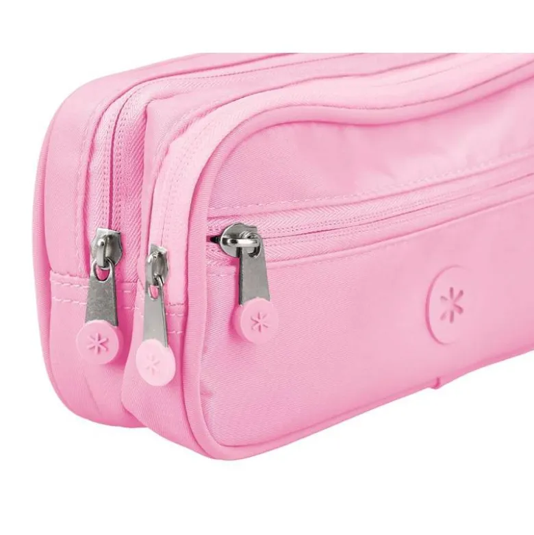 ESTUCHE PORTATODO ANTARTIK FUSION FLEX 3 CREMALLERAS ROSA COMPAÑERO MOCHILA 100X60X220 MM