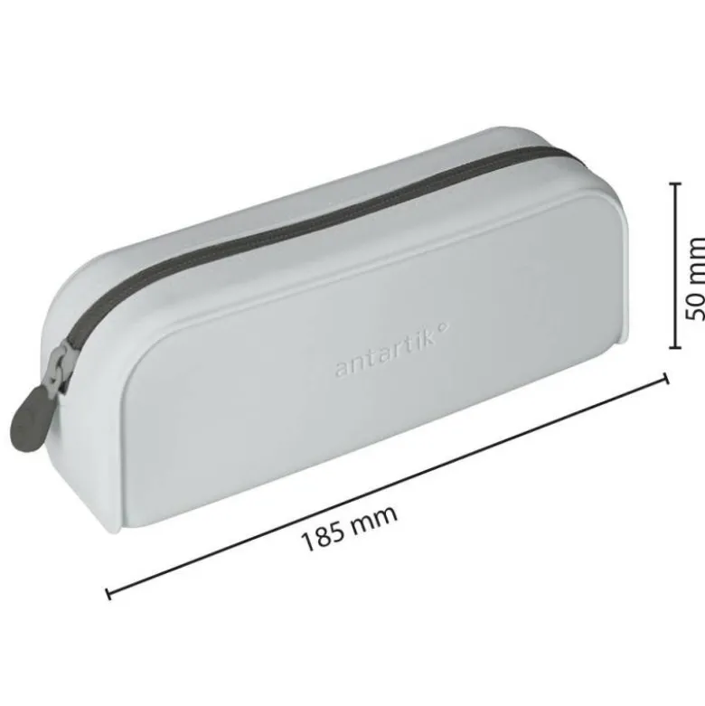 ESTUCHE PORTATODO ANTARTIK PRISMA SILICONA SOFT RECTANGULAR 185X50X75 MM GRIS