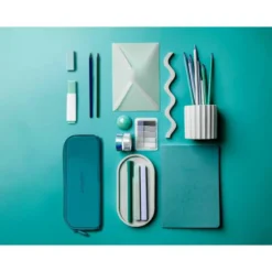 ESTUCHE PORTATODO ANTARTIK PRISMA SILICONA SOFT RECTANGULAR 185X50X75 MM AZUL TURQUESA