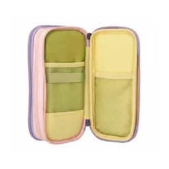 ESTUCHE PORTATODO LIDERPAPEL FUNKY 3 CREMALLERAS CON APERTURAS LATERALES AMARILLO ROSA LILA 220X100X65 MM
