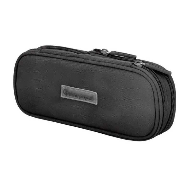 ESTUCHE PORTATODO LIDERPAPEL COLOR POP 2 CREMALLERAS CON COMPARTIMENTO EXTENSIBLE NEGRO 230 X 60 MM
