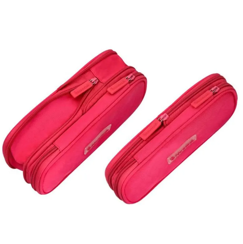 ESTUCHE PORTATODO LIDERPAPEL COLOR POP 2 CREMALLERAS CON COMPARTIMENTO EXTENSIBLE ROSA FUCSIA 230 X 60 MM