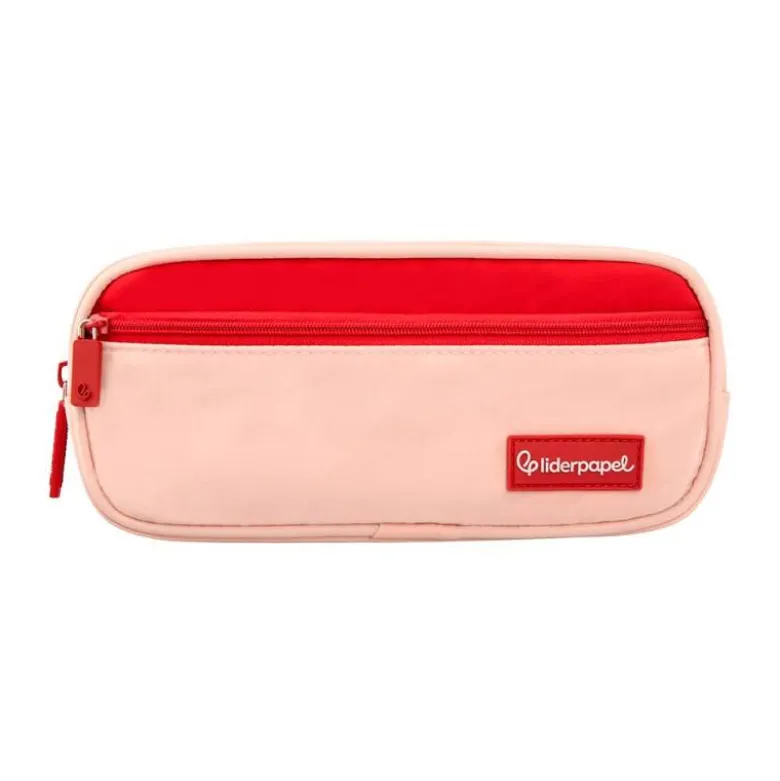 ESTUCHE PORTATODO LIDERPAPEL DUO 3 CREMALLERAS CON BOLSILLOFRONTAL ROSA 220X90X70 MM