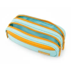 ESTUCHE PORTATODO LIDERPAPEL DUO 3 CREMALLERAS CON BOLSILLOFRONTAL AZUL CLARO 220X90X70 MM