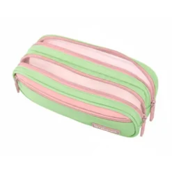 ESTUCHE PORTATODO LIDERPAPEL DUO 3 CREMALLERAS CON BOLSILLOFRONTAL VERDE PASTEL 220X90X70MM
