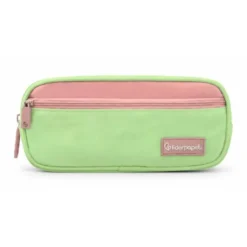 ESTUCHE PORTATODO LIDERPAPEL DUO 3 CREMALLERAS CON BOLSILLOFRONTAL VERDE PASTEL 220X90X70MM