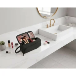 ESTUCHE PORTATODO LIDERPAPEL MINIBAG 2 CREMALLERAS CON BOLSILLO INTERIOR NEGRO 210 X 100 X 70 MM