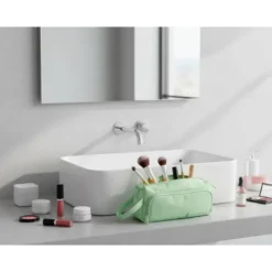 ESTUCHE PORTATODO LIDERPAPEL MINIBAG 2 CREMALLERAS CON BOLSILLO INTERIOR VERDE PASTEL213 X 100 X 70 MM