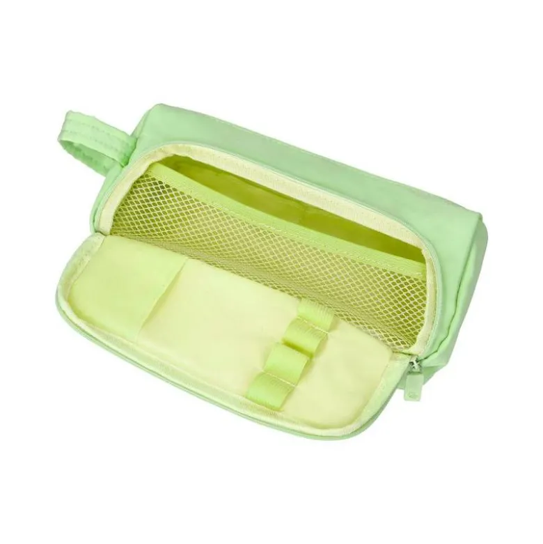ESTUCHE PORTATODO LIDERPAPEL MINIBAG 2 CREMALLERAS CON BOLSILLO INTERIOR VERDE PASTEL213 X 100 X 70 MM