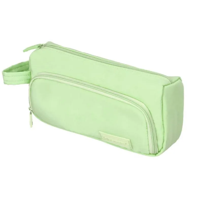 ESTUCHE PORTATODO LIDERPAPEL MINIBAG 2 CREMALLERAS CON BOLSILLO INTERIOR VERDE PASTEL213 X 100 X 70 MM