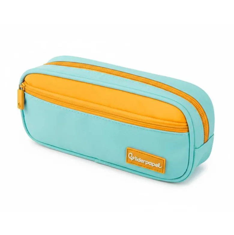 ESTUCHE PORTATODO LIDERPAPEL DUO 2 CREMALLERAS CON BOLSILLO FRONTAL 220X90X50 MM