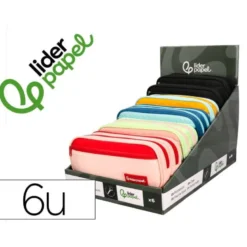 ESTUCHE PORTATODO LIDERPAPEL DUO 2 CREMALLERAS CON BOLSILLO FRONTAL 220X90X50 MM