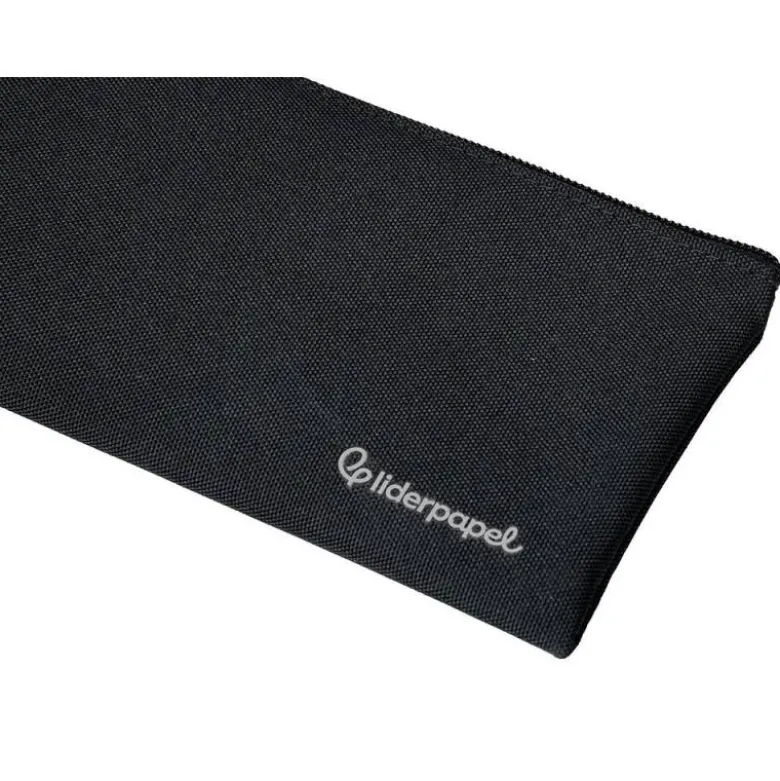 ESTUCHE PORTATODO LIDERPAPEL PLANO ANCHO UNA CREMALLERA 200X100 MM NEGRO