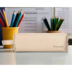 ESTUCHE PORTATODO LIDERPAPEL CLASSIC RECTANGULAR CON ASA 210X70MM CREMA