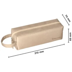ESTUCHE PORTATODO LIDERPAPEL CLASSIC RECTANGULAR CON ASA 210X70MM CREMA