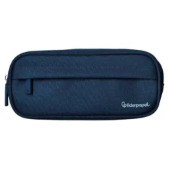 ESTUCHE PORTATODO LIDERPAPEL CLASSIC OVALADO 2 CREMALLERAS CON BOLSILLO DELANTERO 210X90MM AZUL MARINO