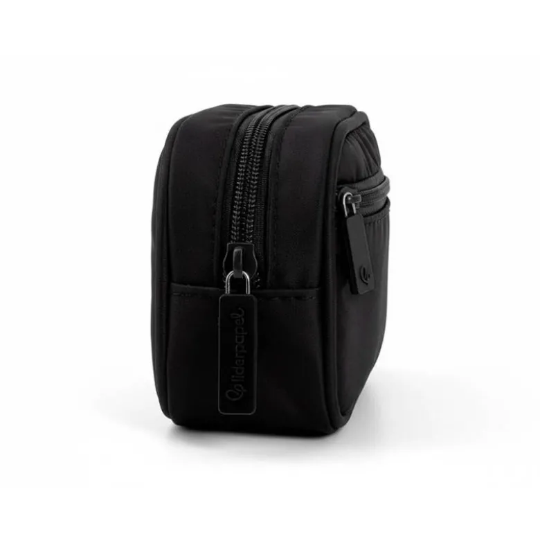 ESTUCHE PORTATODO LIDERPAPEL DUO 2 CREMALLERAS CON BOLSILLOFRONTAL NEGRO 220X90X50 MM