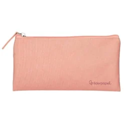 ESTUCHE PORTATODO LIDERPAPEL PLANO ANCHO UNA CREMALLERA 200X100 MM ROSA MELOCOTON