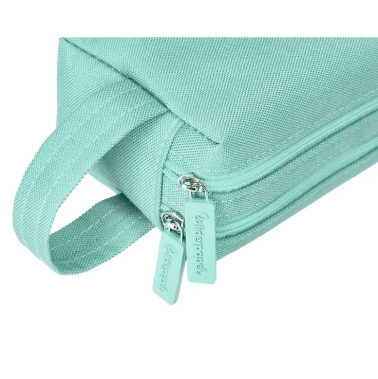 ESTUCHE PORTATODO LIDERPAPEL CLASSIC RECTANGULAR CON ASA 2 CREMALLERAS 210 X80MM VERDE MANZANA