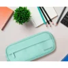 ESTUCHE PORTATODO LIDERPAPEL CLASSIC OVALADO 2 CREMALLERAS CON BOLSILLO DELANTERO 210X90MM VERDE MANZANA
