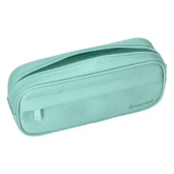 ESTUCHE PORTATODO LIDERPAPEL CLASSIC OVALADO 2 CREMALLERAS CON BOLSILLO DELANTERO 210X90MM VERDE MANZANA