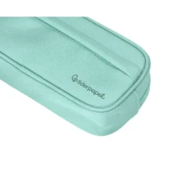 ESTUCHE PORTATODO LIDERPAPEL CLASSIC OVALADO 2 CREMALLERAS CON BOLSILLO DELANTERO 210X90MM VERDE MANZANA