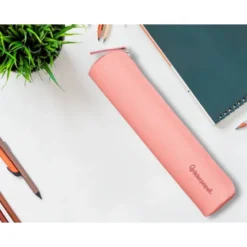 ESTUCHE PORTATODO LIDERPAPEL SLIM CILINDRICO 220X45MM ROSA MELOCOTON