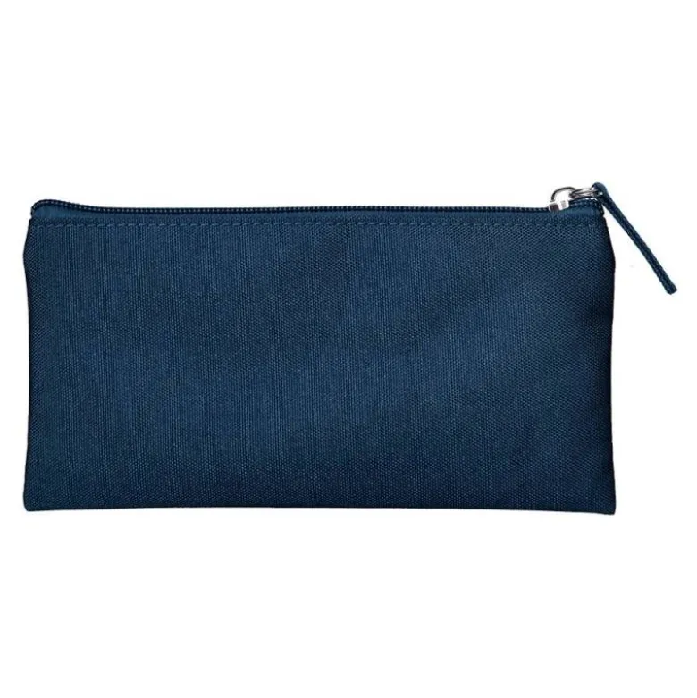 ESTUCHE PORTATODO LIDERPAPEL PLANO ANCHO UNA CREMALLERA 200X100 MM AZUL MARINO