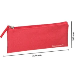 ESTUCHE PORTATODO LIDERPAPEL PLANO ANCHO UNA CREMALLERA 200X100 MM ROJO
