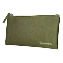 ESTUCHE PORTATODO LIDERPAPEL PLANO ANCHO UNA CREMALLERA 200X100 MM VERDE MILITAR