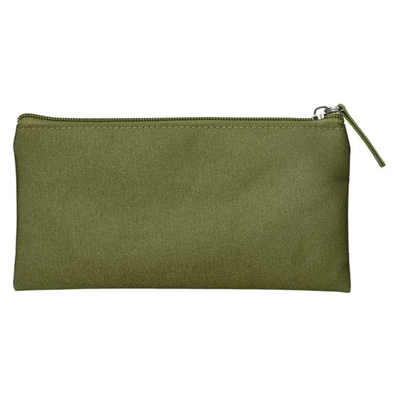 ESTUCHE PORTATODO LIDERPAPEL PLANO ANCHO UNA CREMALLERA 200X100 MM VERDE MILITAR