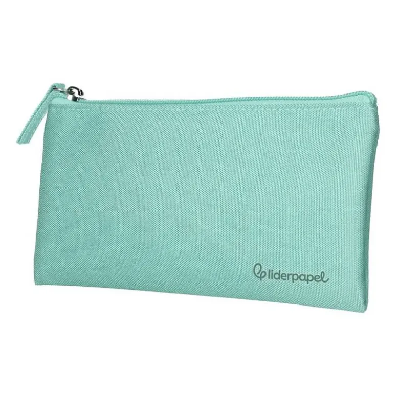 ESTUCHE PORTATODO LIDERPAPEL PLANO ANCHO UNA CREMALLERA 200X100 MM VERDE MANZANA