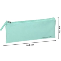 ESTUCHE PORTATODO LIDERPAPEL PLANO ANCHO UNA CREMALLERA 200X100 MM VERDE MANZANA