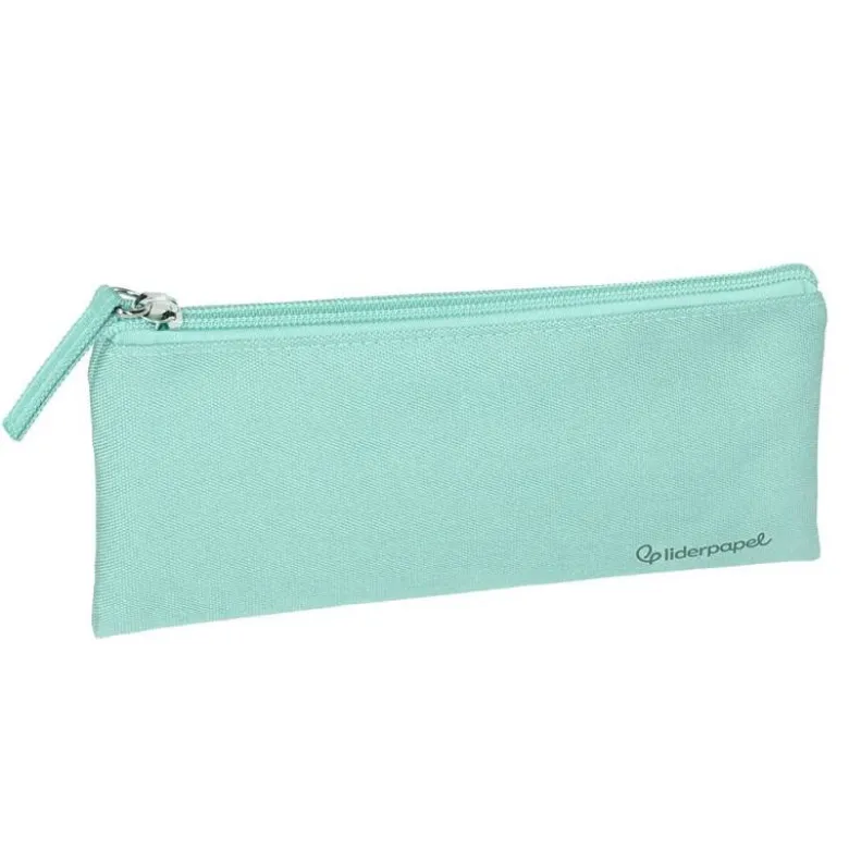 ESTUCHE PORTATODO LIDERPAPEL PLANO ANCHO UNA CREMALLERA 200X100 MM VERDE MANZANA