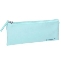 ESTUCHE PORTATODO LIDERPAPEL PLANO ANCHO UNA CREMALLERA 200X100 MM AZUL CELESTE
