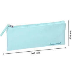 ESTUCHE PORTATODO LIDERPAPEL PLANO ANCHO UNA CREMALLERA 200X100 MM AZUL CELESTE
